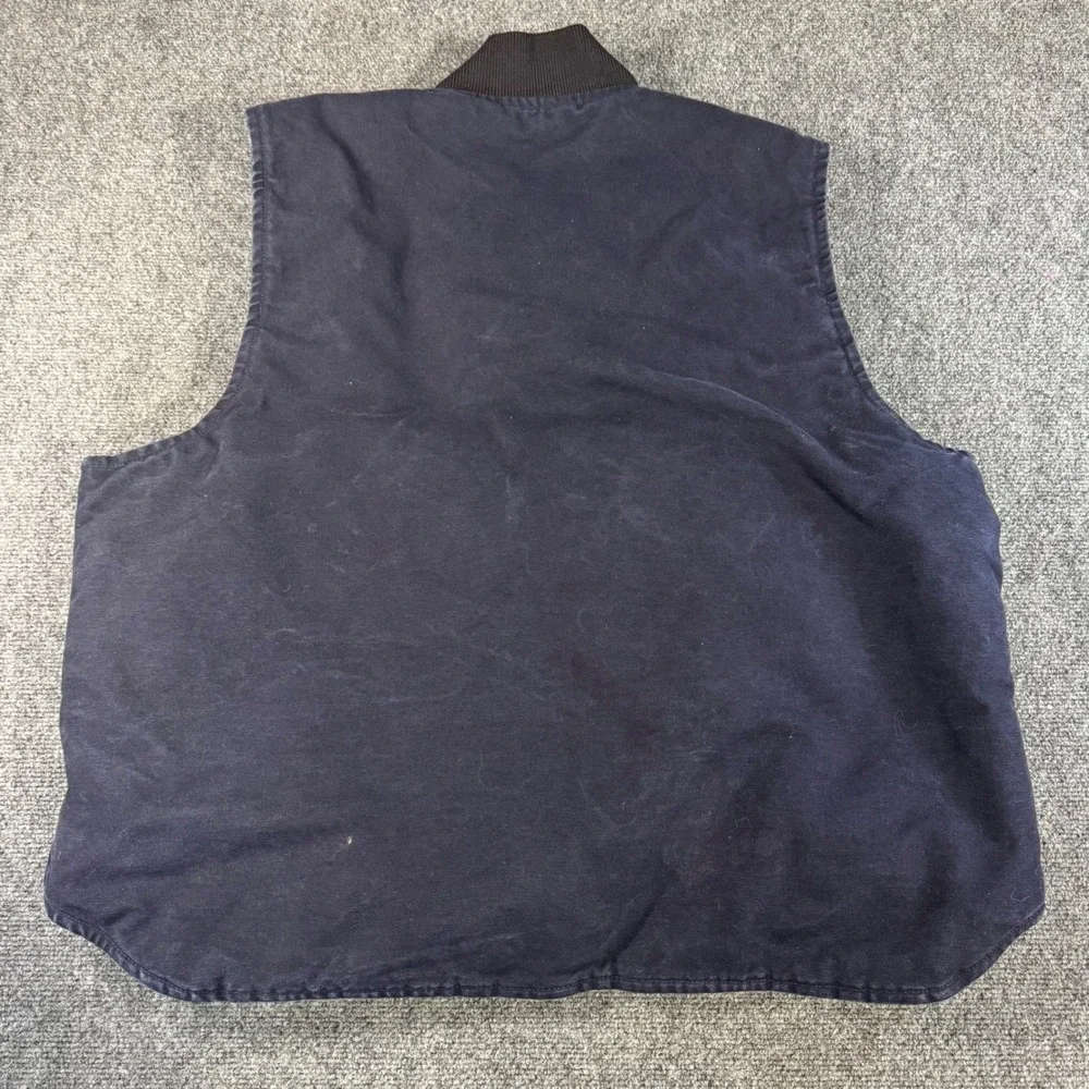 Carhartt V02 NVY Arctic Quilt Lined Duck‎ Vest Midnight Navy Mens 2XL Distressed